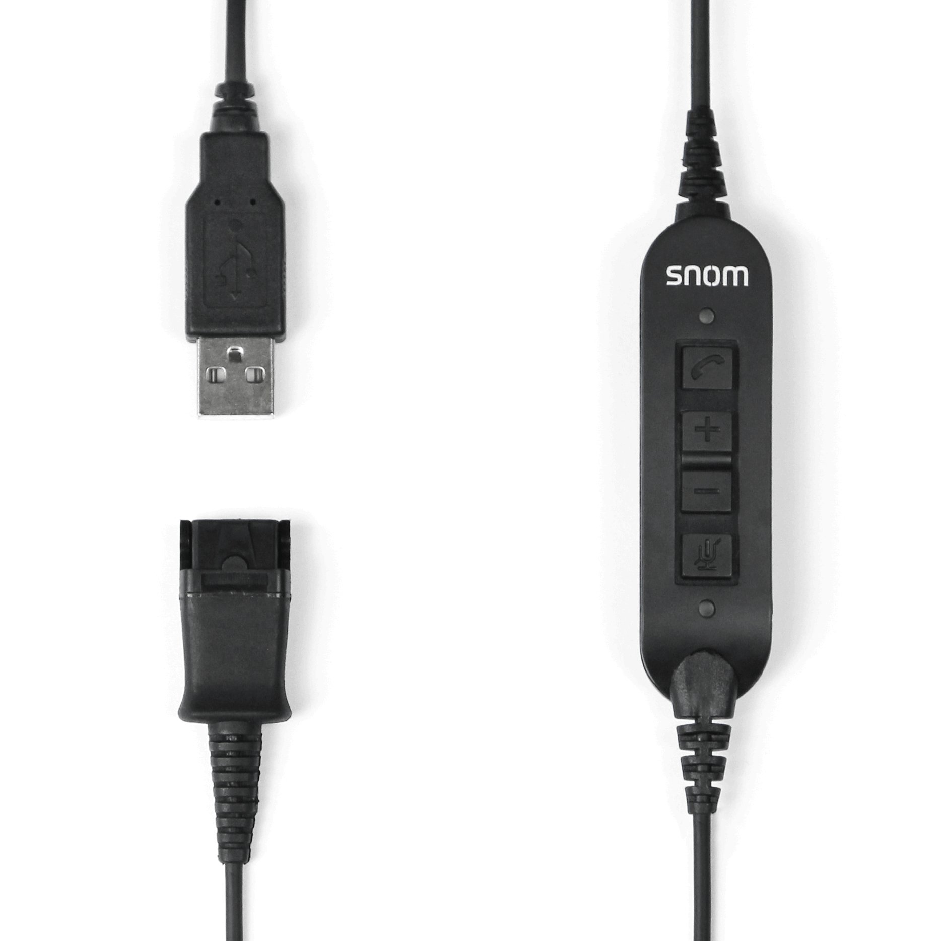 Snom USB Quick Release Adapter for A100M, A100D and PC - Integrated volume and call buttons.