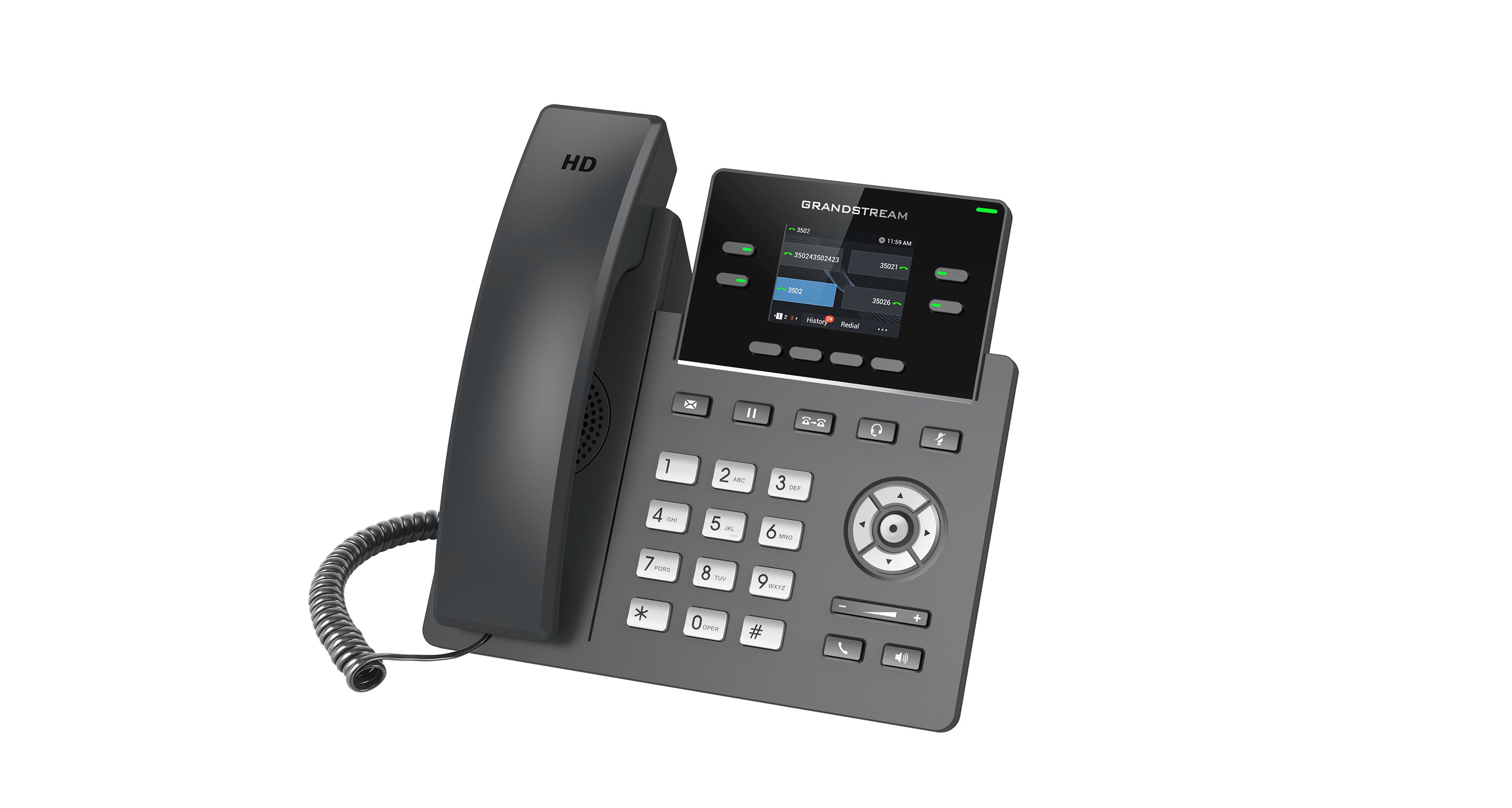 Grandstream 2-Line Carrier Desk Phone, Wi-Fi - PoE