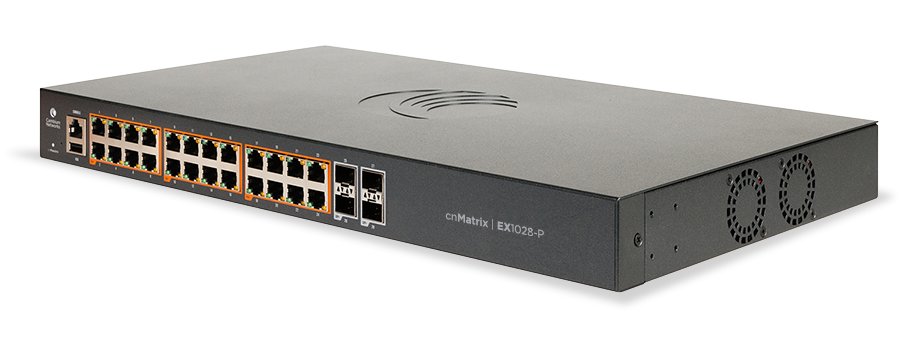 Cambium cnMatrix Enterprise 24 port with 4 SFP uplink PoE+ Switch | CNM-EX1028-P